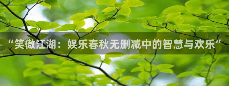 BB贝博艾弗森分红代理计划：“笑傲江湖：娱乐春秋无删减中的智慧与欢乐”
